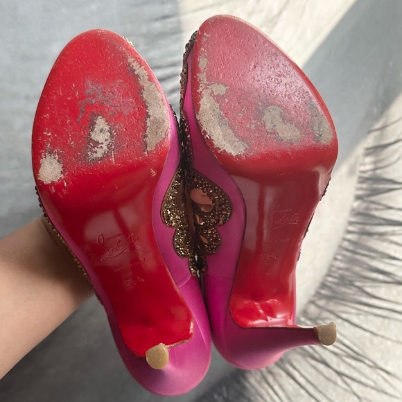 🌺CHRISTIAN LOUBOUTIN 👠 Beaute Strass Pink Pumps Size: 36.5 - Picture 15 of 15